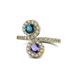 1 - Kevia Blue Diamond and Iolite with Side Diamonds Bypass Ring 