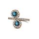 1 - Kevia Blue Diamond with Side White Diamonds Bypass Ring 