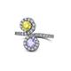 1 - Kevia Yellow Diamond and Tanzanite with Side Diamonds Bypass Ring 