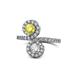 1 - Kevia Yellow and White Diamond with Side Diamonds Bypass Ring 