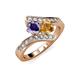 3 - Eleni Iolite and Citrine with Side Diamonds Bypass Ring 