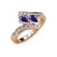 3 - Eleni Iolite with Side Diamonds Bypass Ring 