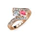 3 - Eleni Diamond and Pink Tourmaline with Side Diamonds Bypass Ring 