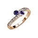 3 - Olena Blue Sapphire and Iolite with Side Diamonds Bypass Ring 
