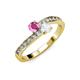 3 - Olena Pink and White Sapphire with Side Diamonds Bypass Ring 