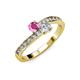 3 - Olena Pink Sapphire and Diamond with Side Diamonds Bypass Ring 