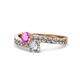 1 - Olena Pink Sapphire and Diamond with Side Diamonds Bypass Ring 