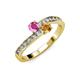 3 - Olena Pink Sapphire and Citrine with Side Diamonds Bypass Ring 