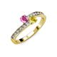 3 - Olena Pink and Yellow Sapphire with Side Diamonds Bypass Ring 