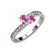 3 - Olena Pink Sapphire with Side Diamonds Bypass Ring 