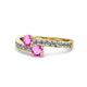 1 - Olena Pink Sapphire with Side Diamonds Bypass Ring 