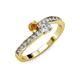 3 - Olena Citrine and Diamond with Side Diamonds Bypass Ring 