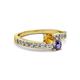 2 - Olena Citrine and Iolite with Side Diamonds Bypass Ring 