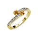 3 - Olena Citrine with Side Diamonds Bypass Ring 