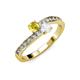3 - Olena Yellow and White Sapphire with Side Diamonds Bypass Ring 