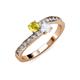 3 - Olena Yellow and White Sapphire with Side Diamonds Bypass Ring 