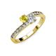 3 - Olena Yellow Sapphire and Diamond with Side Diamonds Bypass Ring 