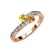 3 - Olena Yellow Sapphire and Citrine with Side Diamonds Bypass Ring 