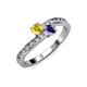 3 - Olena Yellow Sapphire and Iolite with Side Diamonds Bypass Ring 