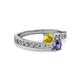2 - Olena Yellow Sapphire and Iolite with Side Diamonds Bypass Ring 