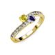 3 - Olena Yellow Sapphire and Iolite with Side Diamonds Bypass Ring 