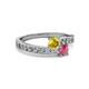 2 - Olena Yellow Sapphire and Rhodolite Garnet with Side Diamonds Bypass Ring 