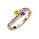 3 - Olena Yellow Sapphire and Amethyst with Side Diamonds Bypass Ring 