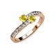 3 - Olena Yellow Sapphire with Side Diamonds Bypass Ring 