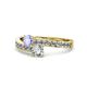 1 - Olena Tanzanite and Diamond with Side Diamonds Bypass Ring 