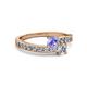 2 - Olena Tanzanite and Diamond with Side Diamonds Bypass Ring 