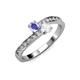 3 - Olena Tanzanite and White Sapphire with Side Diamonds Bypass Ring 