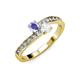 3 - Olena Tanzanite and White Sapphire with Side Diamonds Bypass Ring 