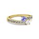 2 - Olena Tanzanite and White Sapphire with Side Diamonds Bypass Ring 