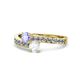 1 - Olena Tanzanite and White Sapphire with Side Diamonds Bypass Ring 
