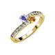3 - Olena Tanzanite and Citrine with Side Diamonds Bypass Ring 