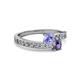 2 - Olena Tanzanite and Iolite with Side Diamonds Bypass Ring 