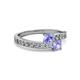2 - Olena Tanzanite with Side Diamonds Bypass Ring 