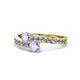 1 - Olena Tanzanite with Side Diamonds Bypass Ring 