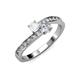 3 - Olena White Sapphire and Diamond with Side Diamonds Bypass Ring 