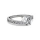 2 - Olena White Sapphire and Diamond with Side Diamonds Bypass Ring 