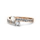 1 - Olena White Sapphire and Diamond with Side Diamonds Bypass Ring 