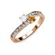 3 - Olena White Sapphire and Citrine with Side Diamonds Bypass Ring 