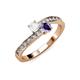 3 - Olena White Sapphire and Iolite with Side Diamonds Bypass Ring 