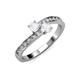 3 - Olena White Sapphire with Side Diamonds Bypass Ring 