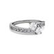2 - Olena White Sapphire with Side Diamonds Bypass Ring 