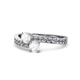 1 - Olena White Sapphire with Side Diamonds Bypass Ring 
