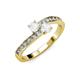 3 - Olena White Sapphire with Side Diamonds Bypass Ring 