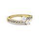 2 - Olena White Sapphire with Side Diamonds Bypass Ring 