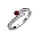 3 - Olena Ruby and Diamond with Side Diamonds Bypass Ring 