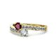 1 - Olena Ruby and Diamond with Side Diamonds Bypass Ring 